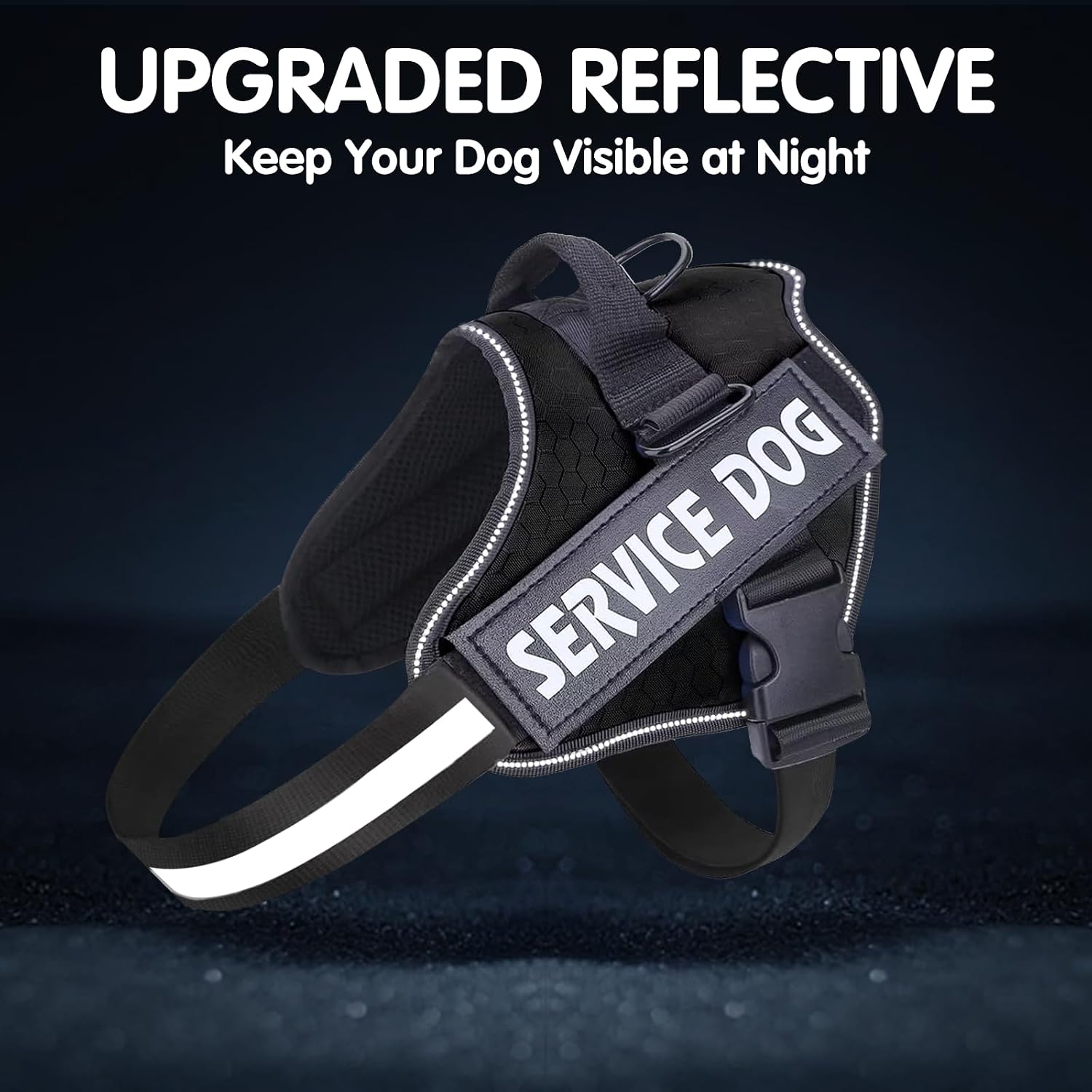 Thumbnail 5 de Belababy Soft No Pull Dog Harness Small (Black) – Adjustable service dog vest with reflective breathable comfort