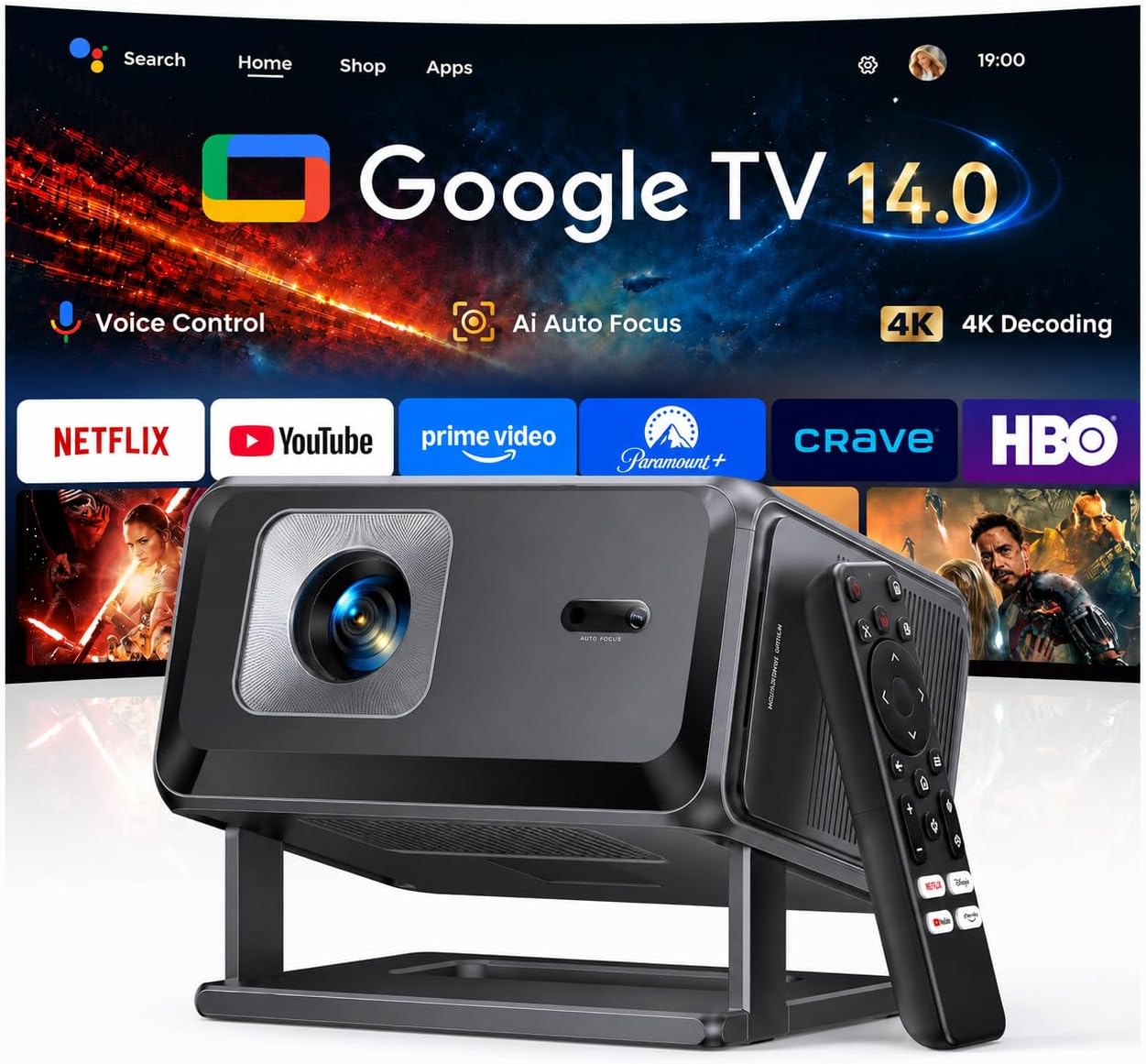 Detalle de Smart projector with Google TV 14.0
