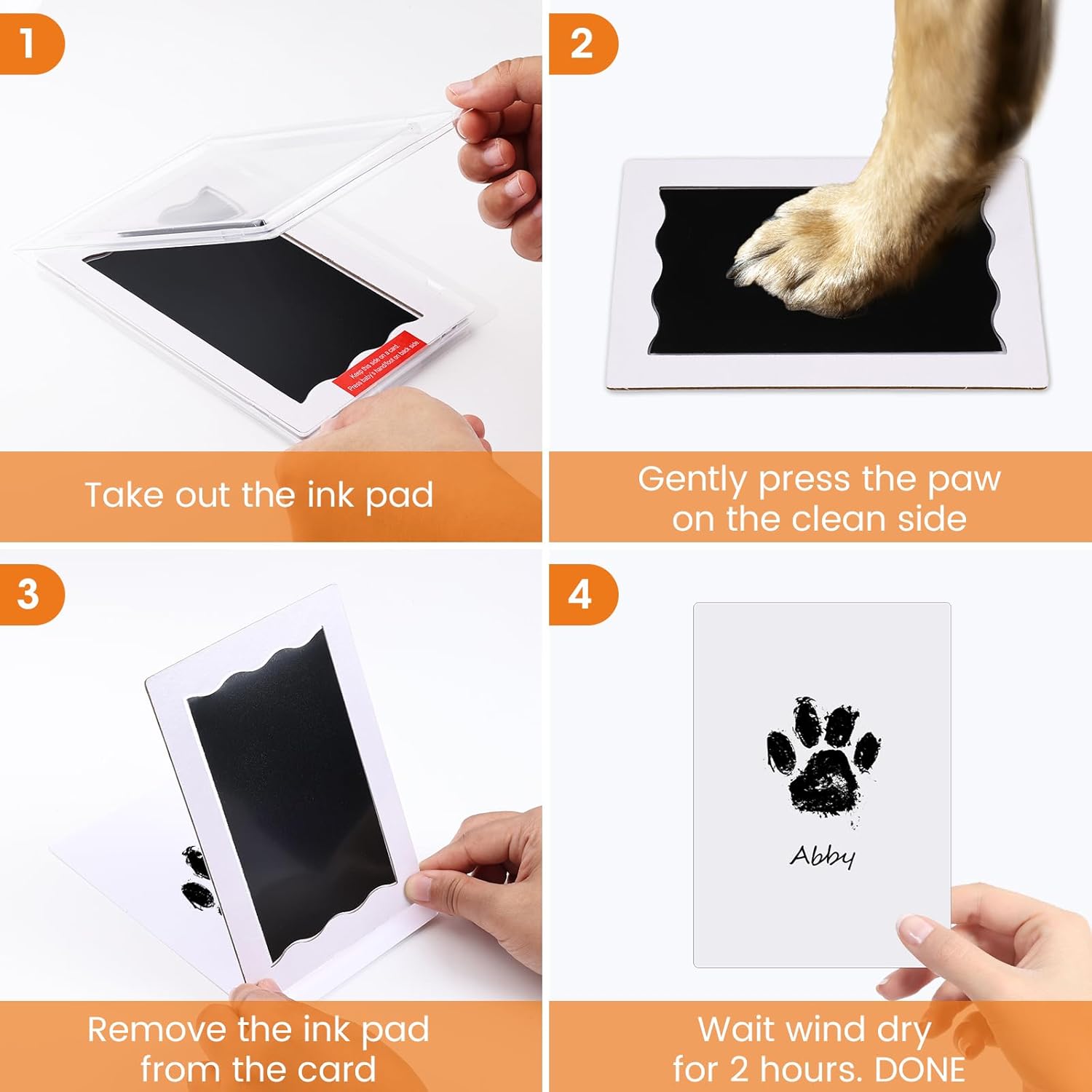 Detalle de Nabance Baby Handprint Kit 4 inkless pads 🐾