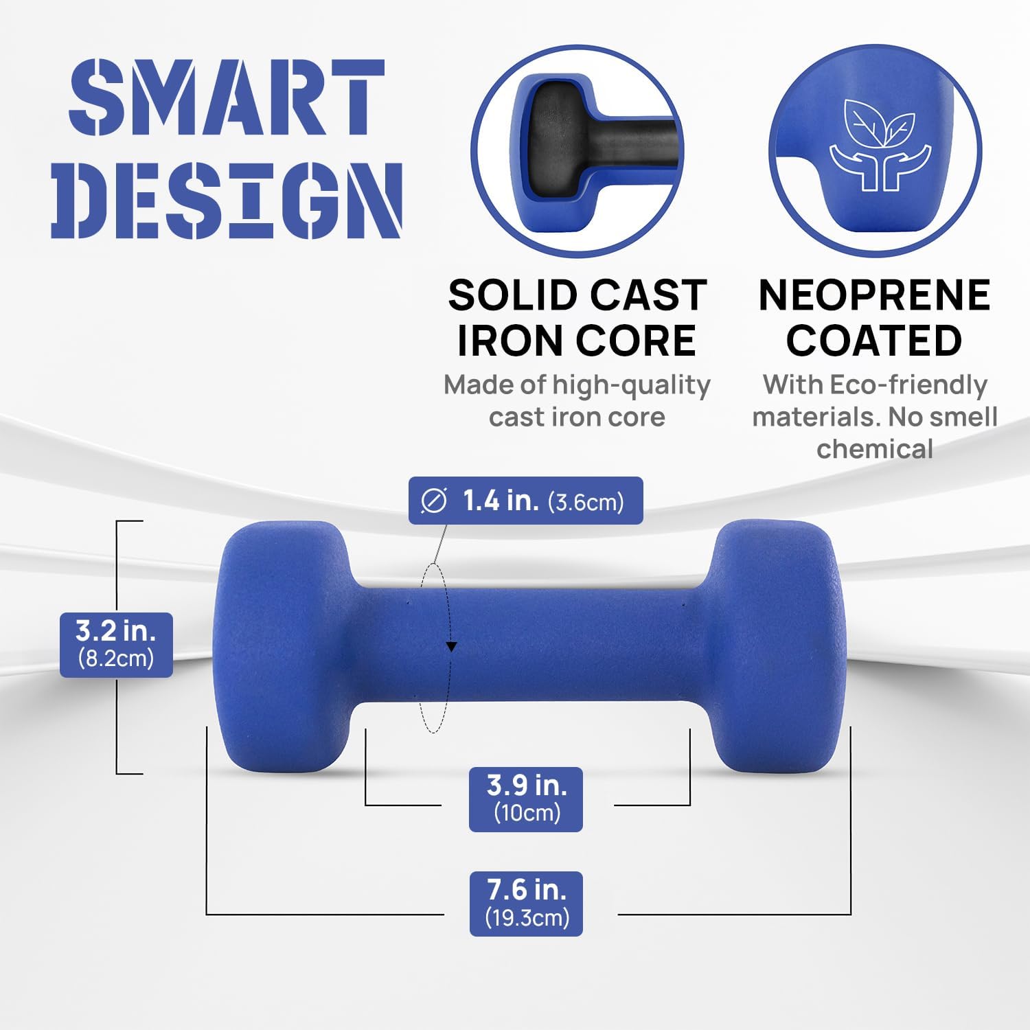 Detalle de Yes4All Neoprene Dumbbells