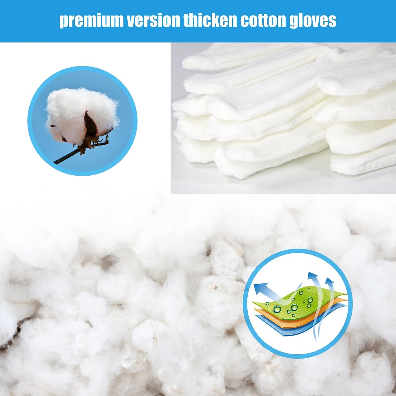 Detalle de Cotton Gloves, 95% Cotton