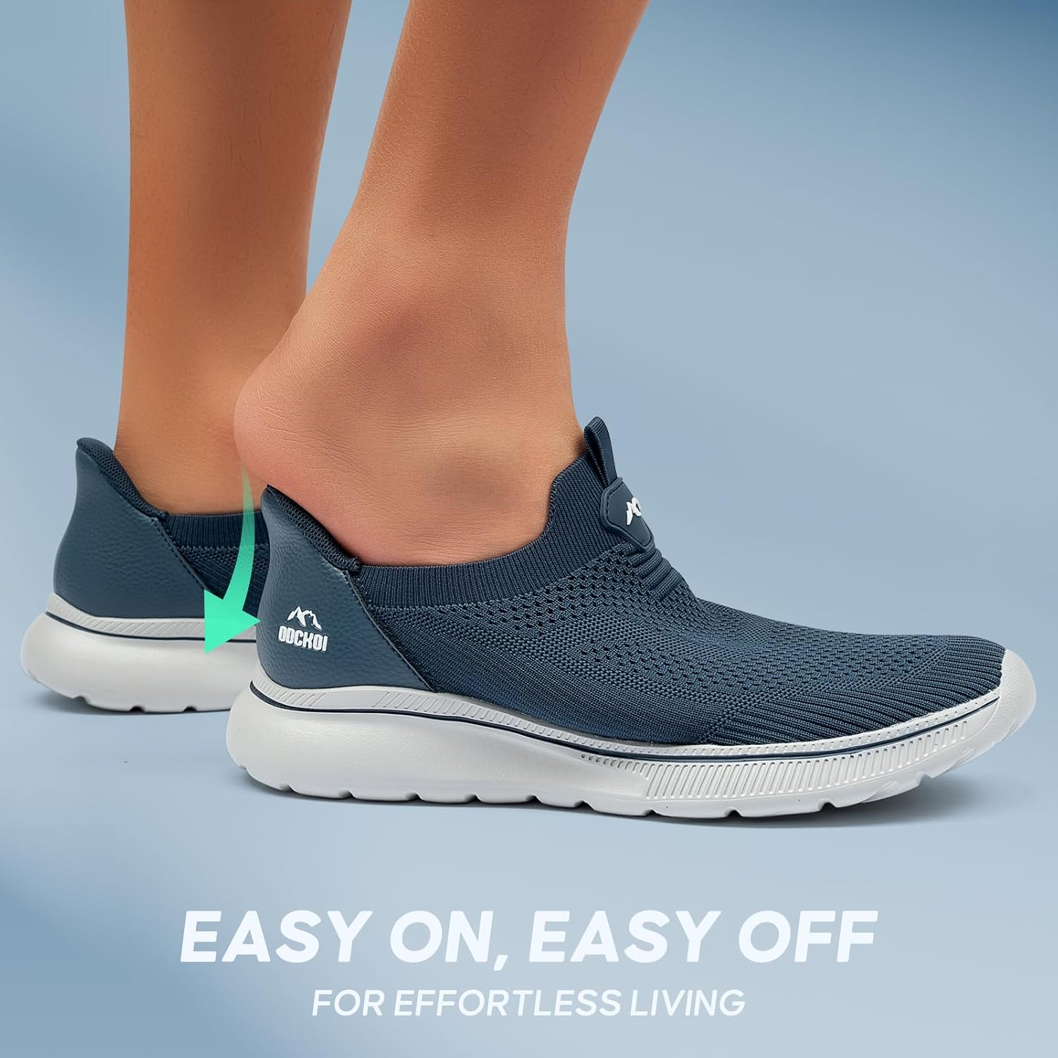 Detalle 2 de ODCKOI Slip On Sneaker Herren – Hands Free Slipper ohne Schnürsenkel, atmungsaktiv, rutschfeste Sohle