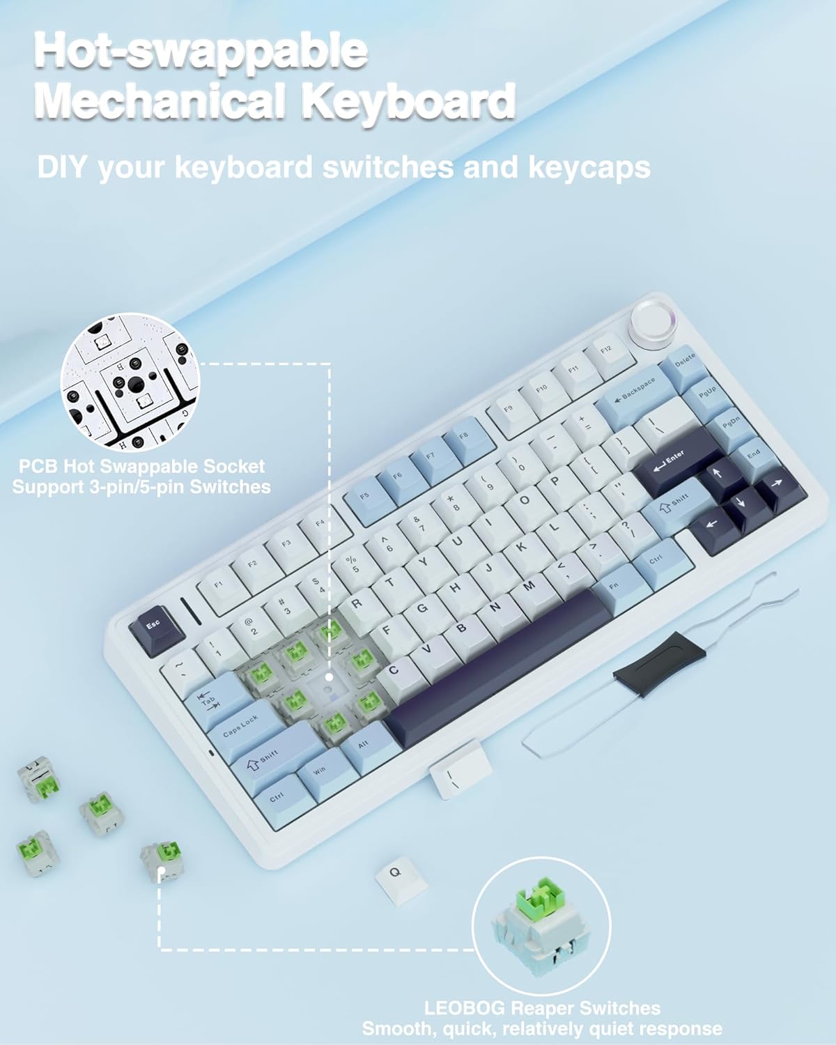 Thumbnail 4 de AULA F75 75% Wireless Keyboard 4000mAh ⌨