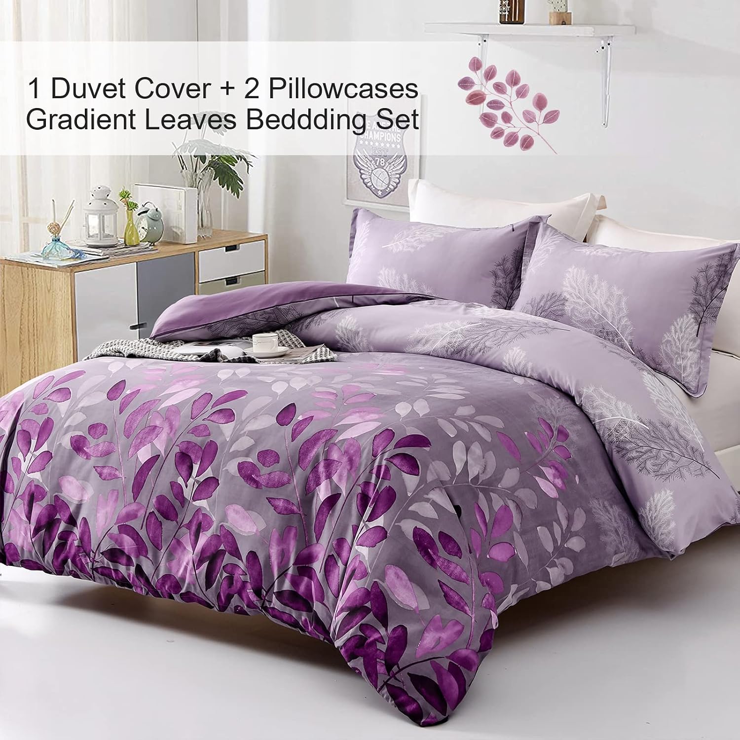 Detalle 2 de DJY Purple Duvet Cover Double 200x200cm