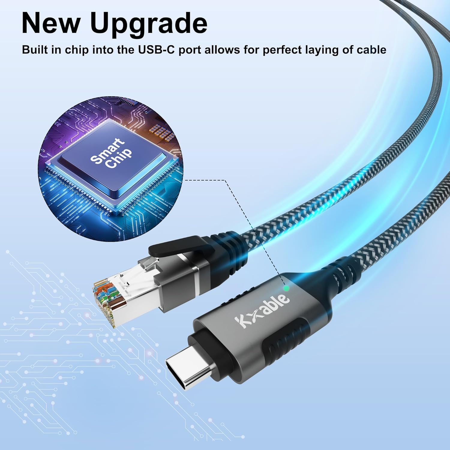 Thumbnail 4 de USB C to Ethernet Cable 0.5FT: Gigabit, Plug-and-Play for USB-C Devices