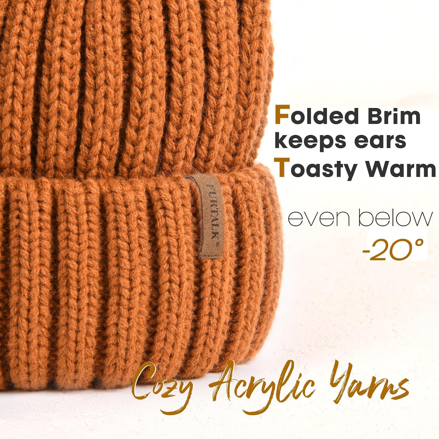 Detalle de FURTALK Women's Knit Beanie, Acrylic