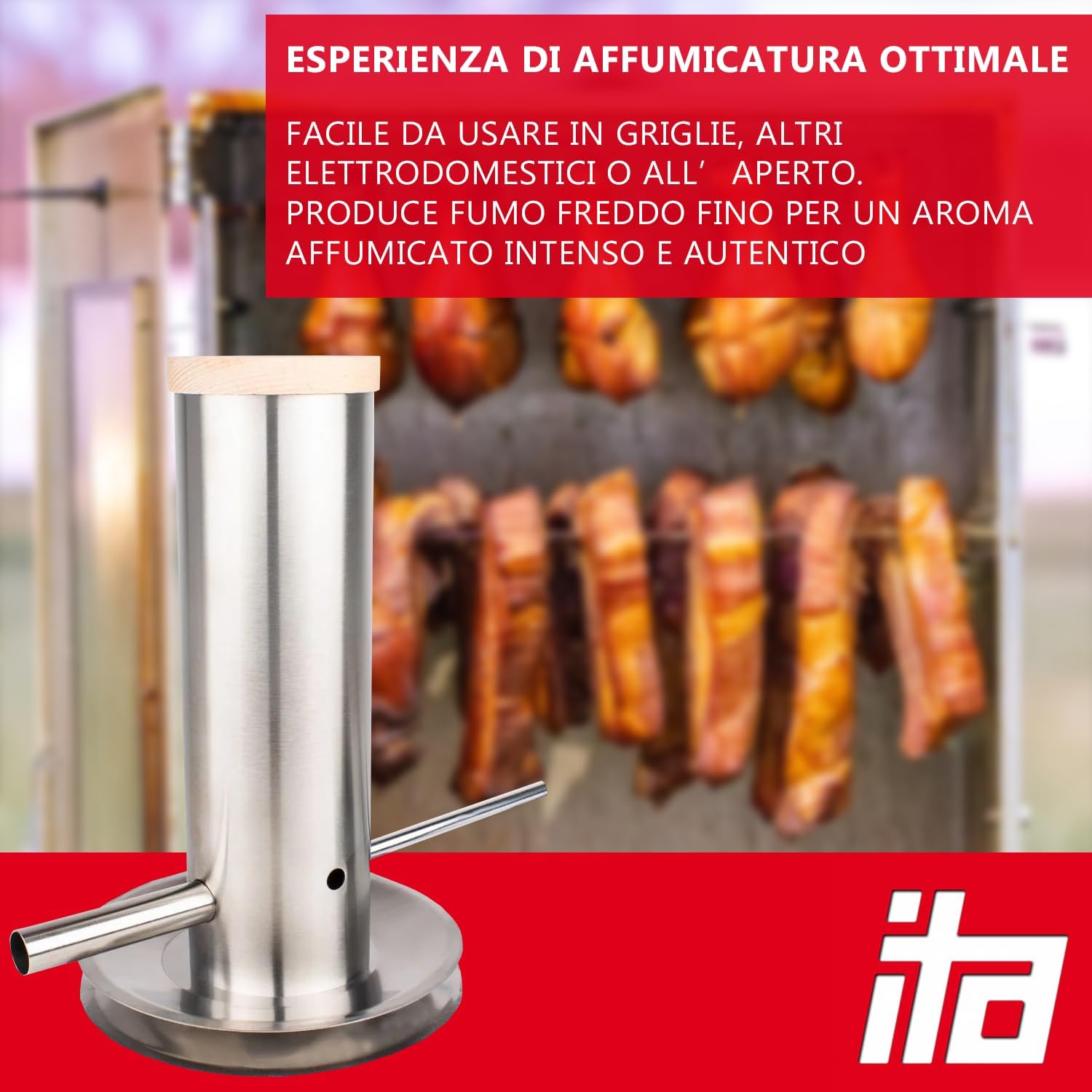 Thumbnail 1 de Generatore di fumo freddo ITA in acciaio inox con pompa elettrica per affumicatura di pesce, carne e formaggi