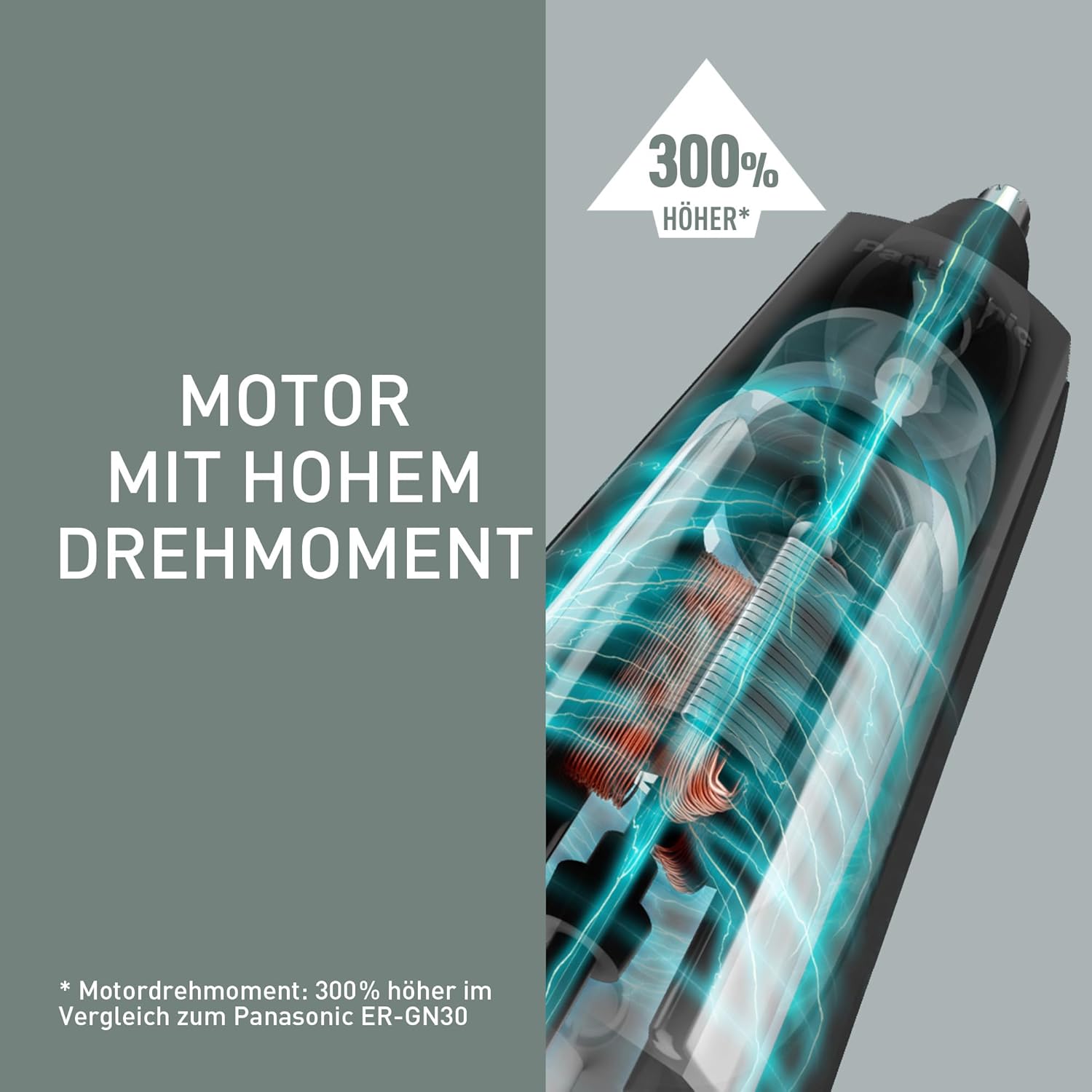 Detalle de Panasonic ER-GN300-K503 Nasenhaarschneider – Präziser Trimmer für Nase, Ohren und Augenbrauen