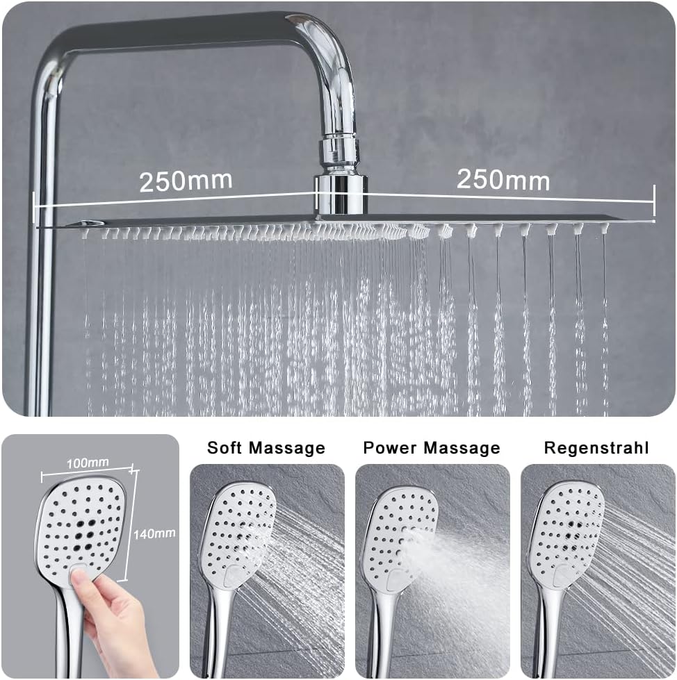 Thumbnail 2 de Edelstahl Duschset JOHO Chrom 25x25 cm