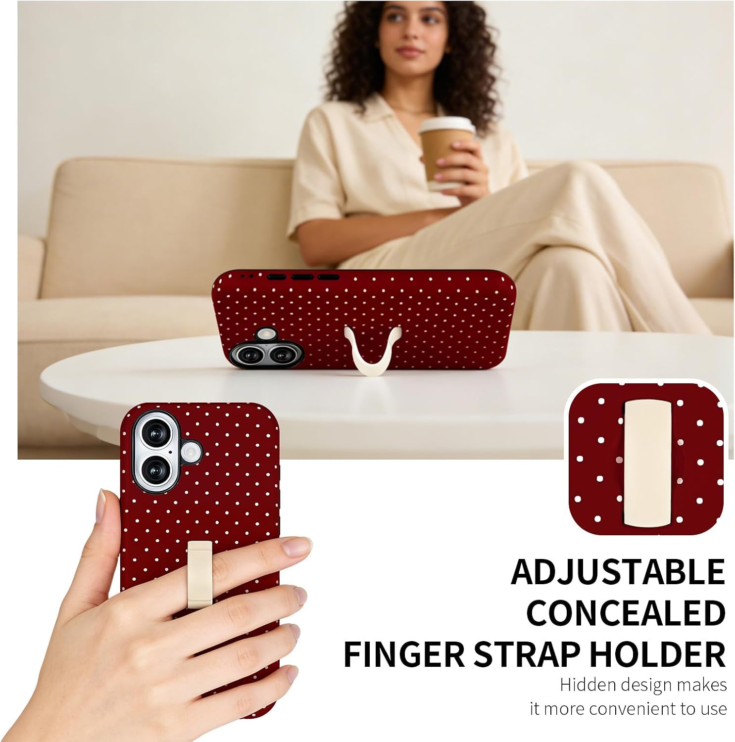 Detalle de iPhone 16 Case with Adjustable Hidden Stand