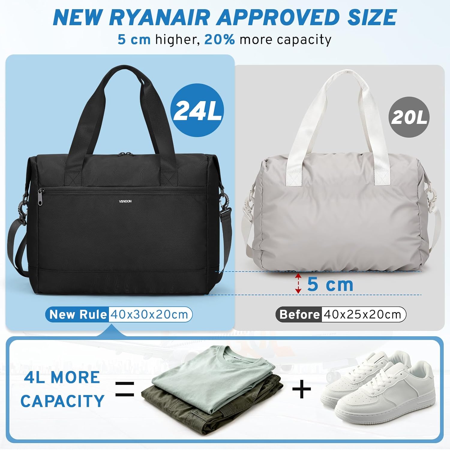 Thumbnail 2 de VSNOON 40x30x20 Foldable Cabin Bag 24L
