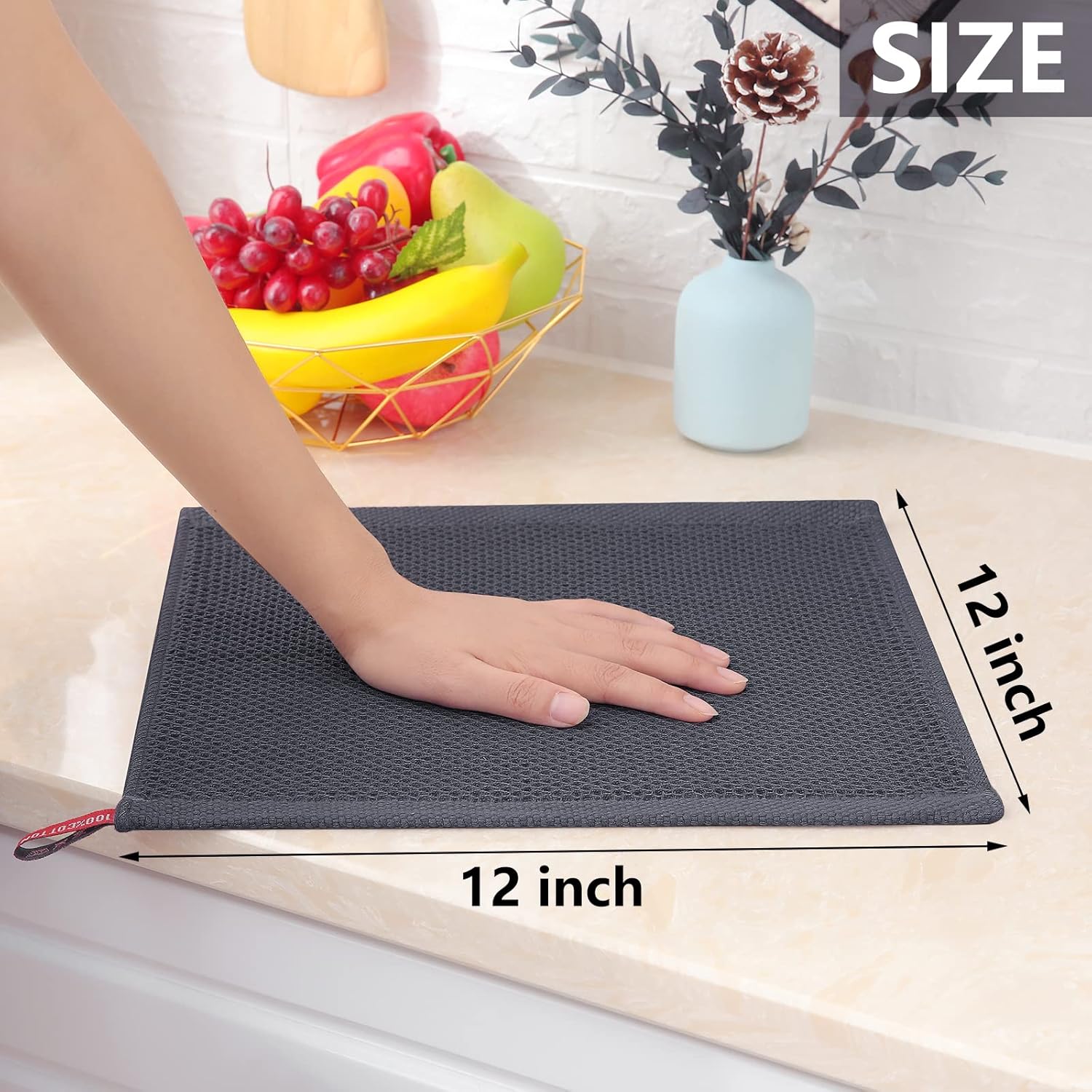 Thumbnail 4 de Homaxy Cotton Waffle Dish Cloths, 6-Pack ⚙