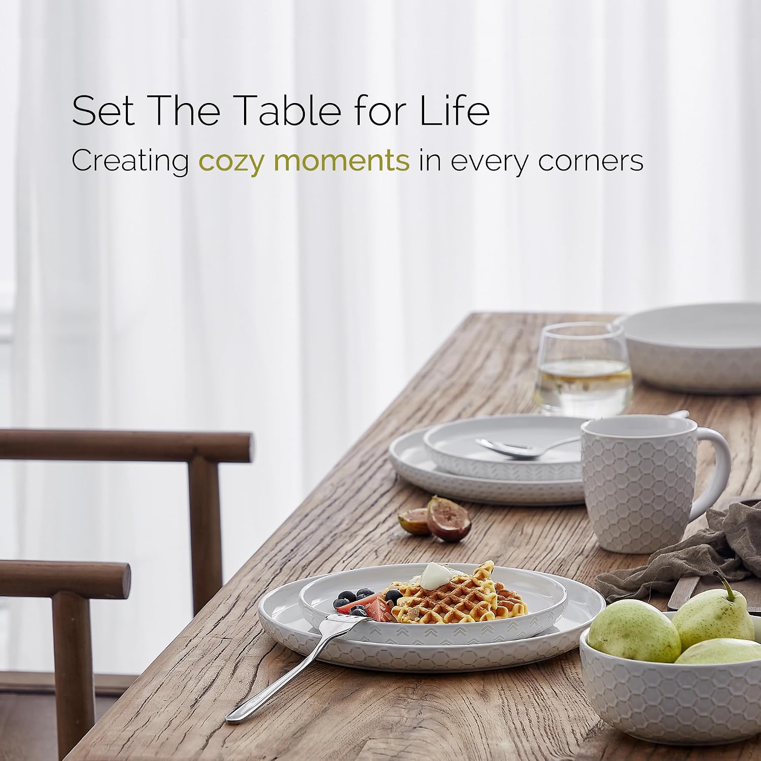 Detalle 2 de Lareina Stoneware Dinnerware Set, 12-Piece