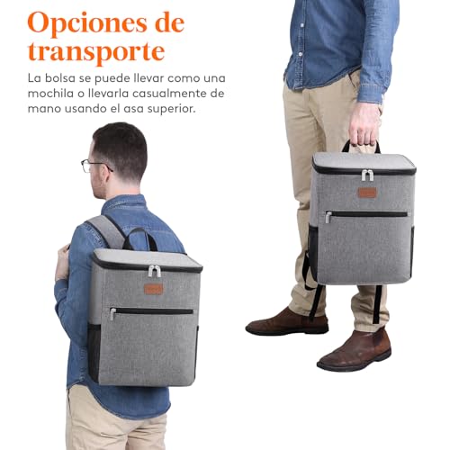 Thumbnail 6 de Lifewit Mochila Nevera 24L (hasta 30 latas) gris: térmica portátil para playa, picnic y trabajo