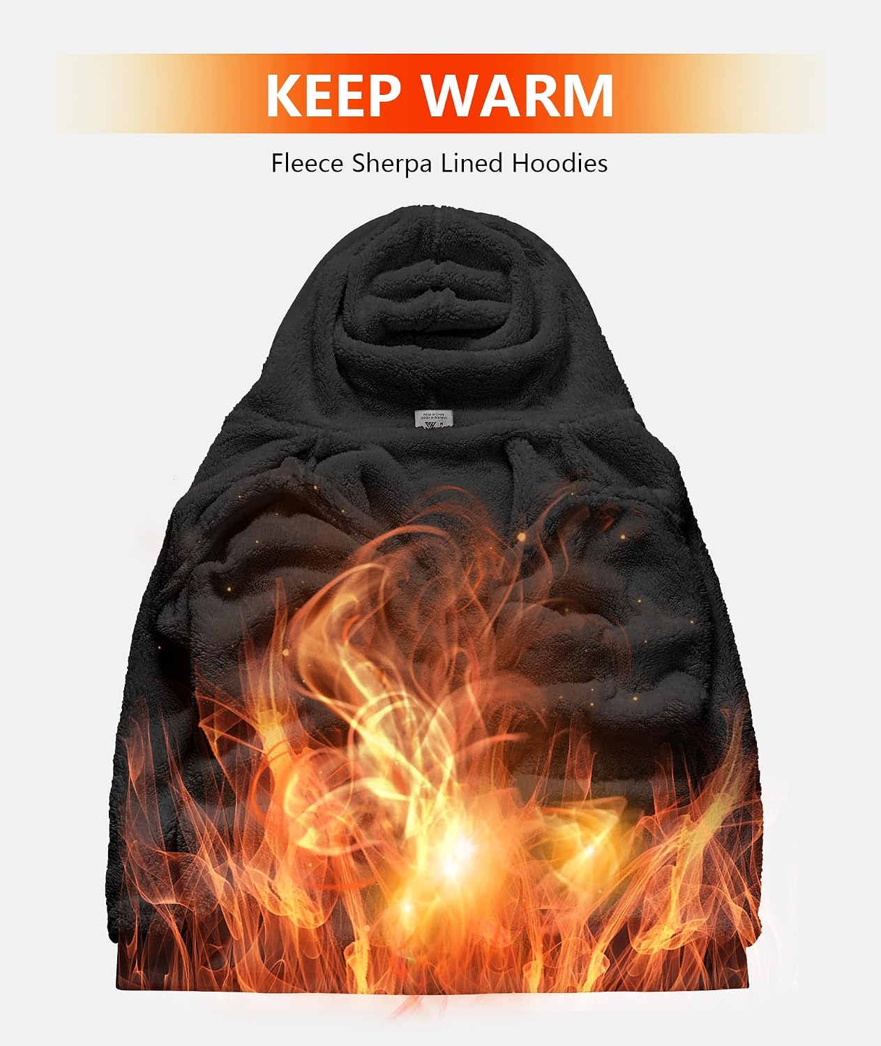 Detalle 2 de ZITY Men's Zip-Up Hoodie, Sherpa-Lined
