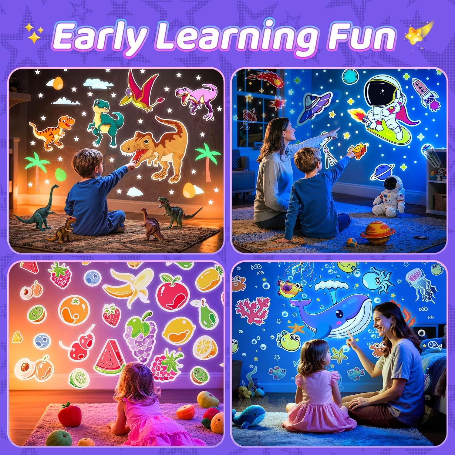 Thumbnail 4 de One Fire Night Light 1200mAh rechargeable kids projector