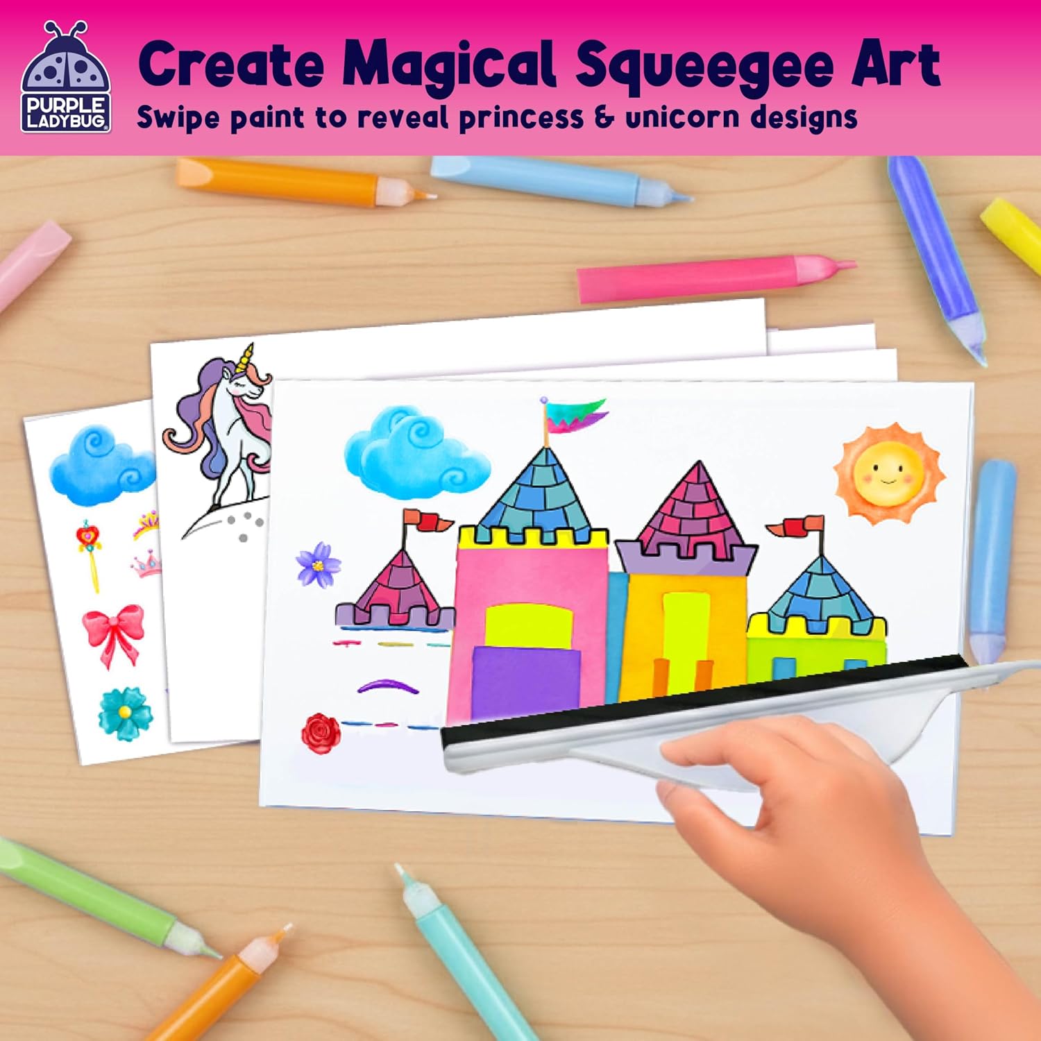 Detalle de Squeegee painting kits Unicorn 10 paints