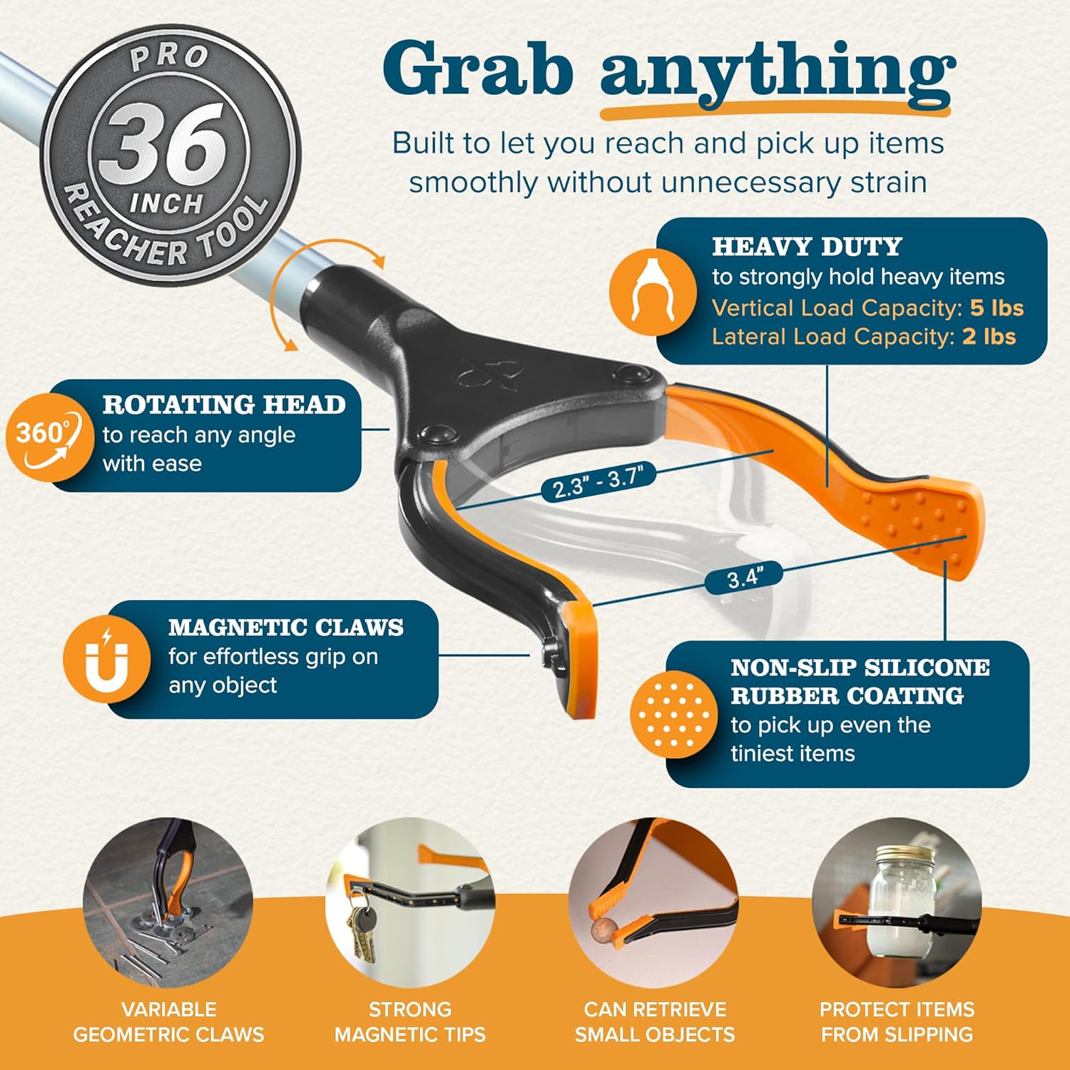 Detalle 2 de Ezpik 36in Litter Picker Foldable Grabber
