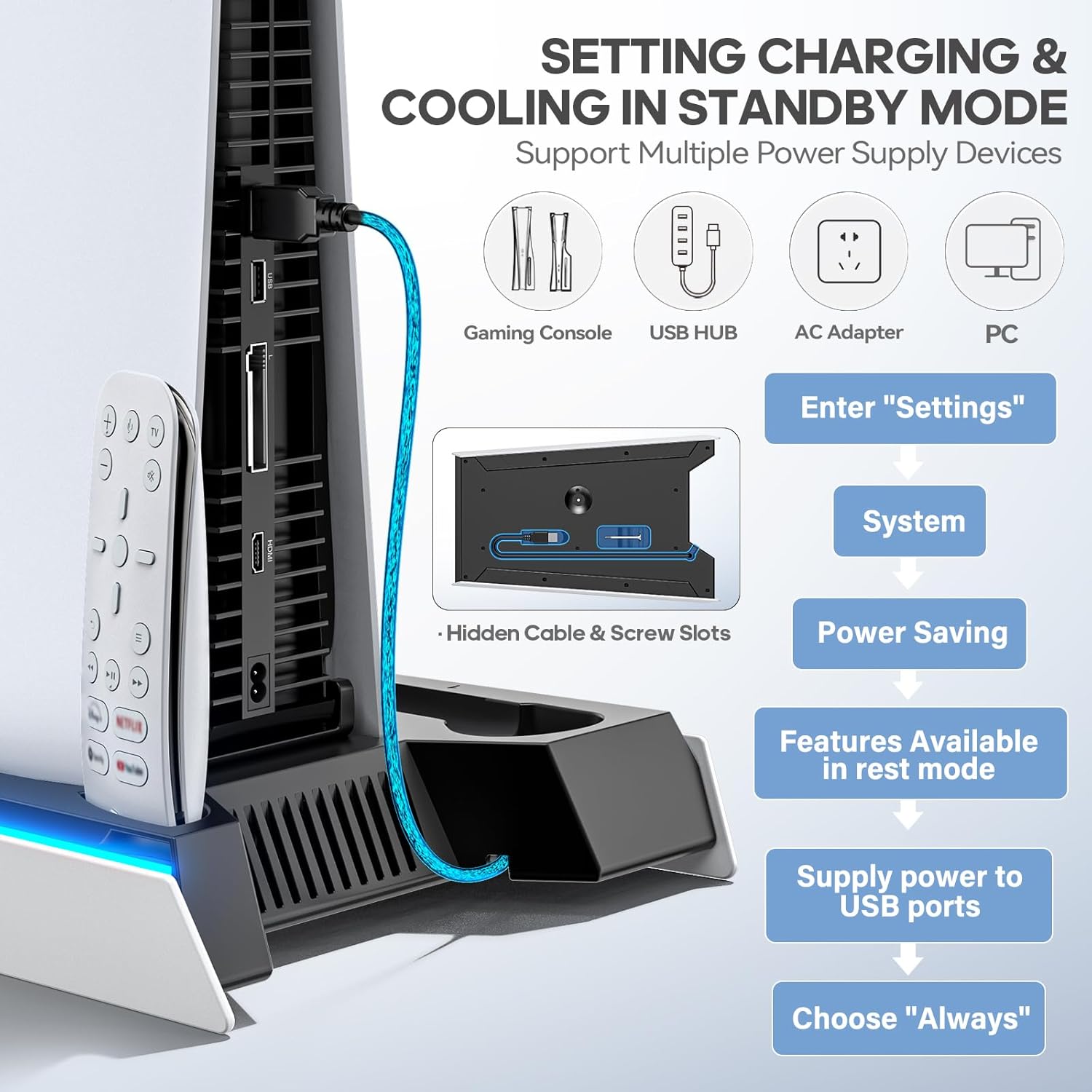 Thumbnail 5 de Supporto PS5 Slim/Pro con raffreddamento e RGB