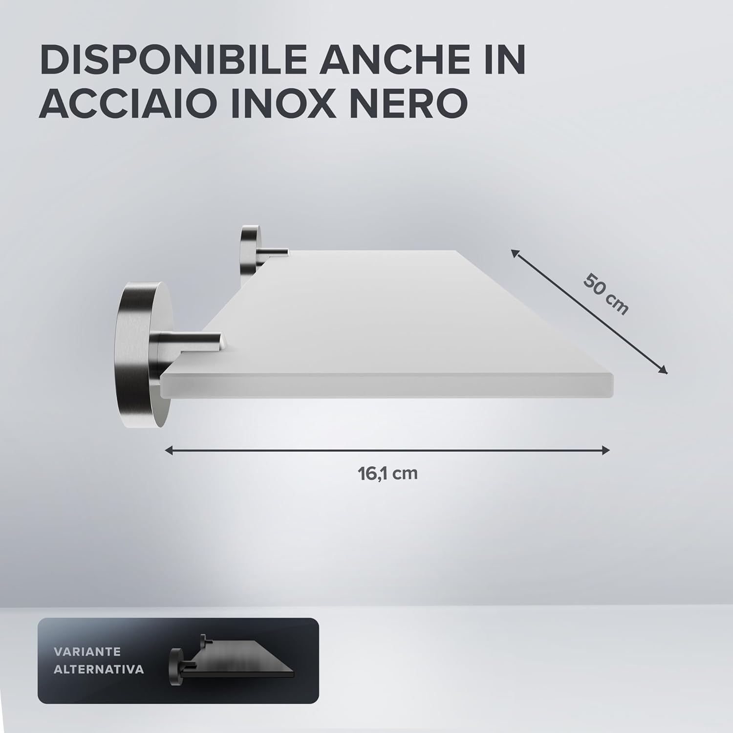 Thumbnail 1 de Ovimar Mensola da Bagno Nordborg in Acciaio Inox con Ripiano in Vetro