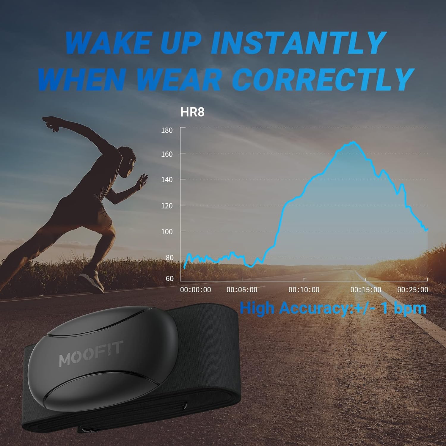 Thumbnail 4 de moofit HR8 chest strap heart rate monitor