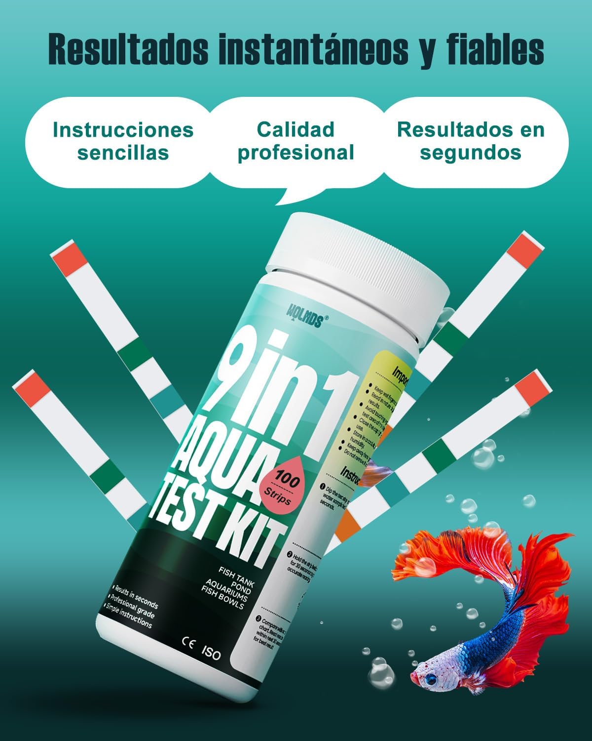 Detalle 2 de Wolmds Kit Test Agua 9-en-1 para acuario