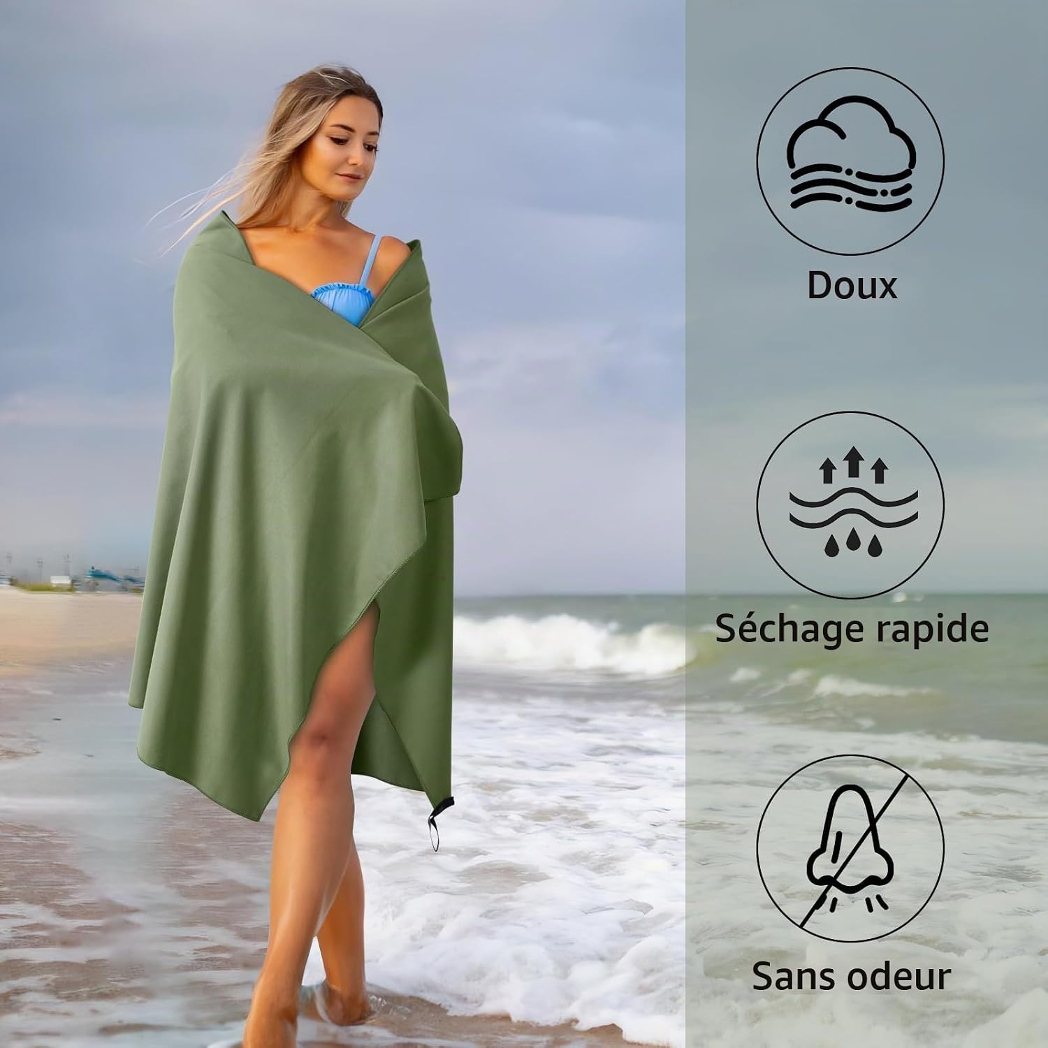 Thumbnail 2 de Pameil C004-066-DE microvezelhanddoekenset, 3 stuks voor fitness en sauna