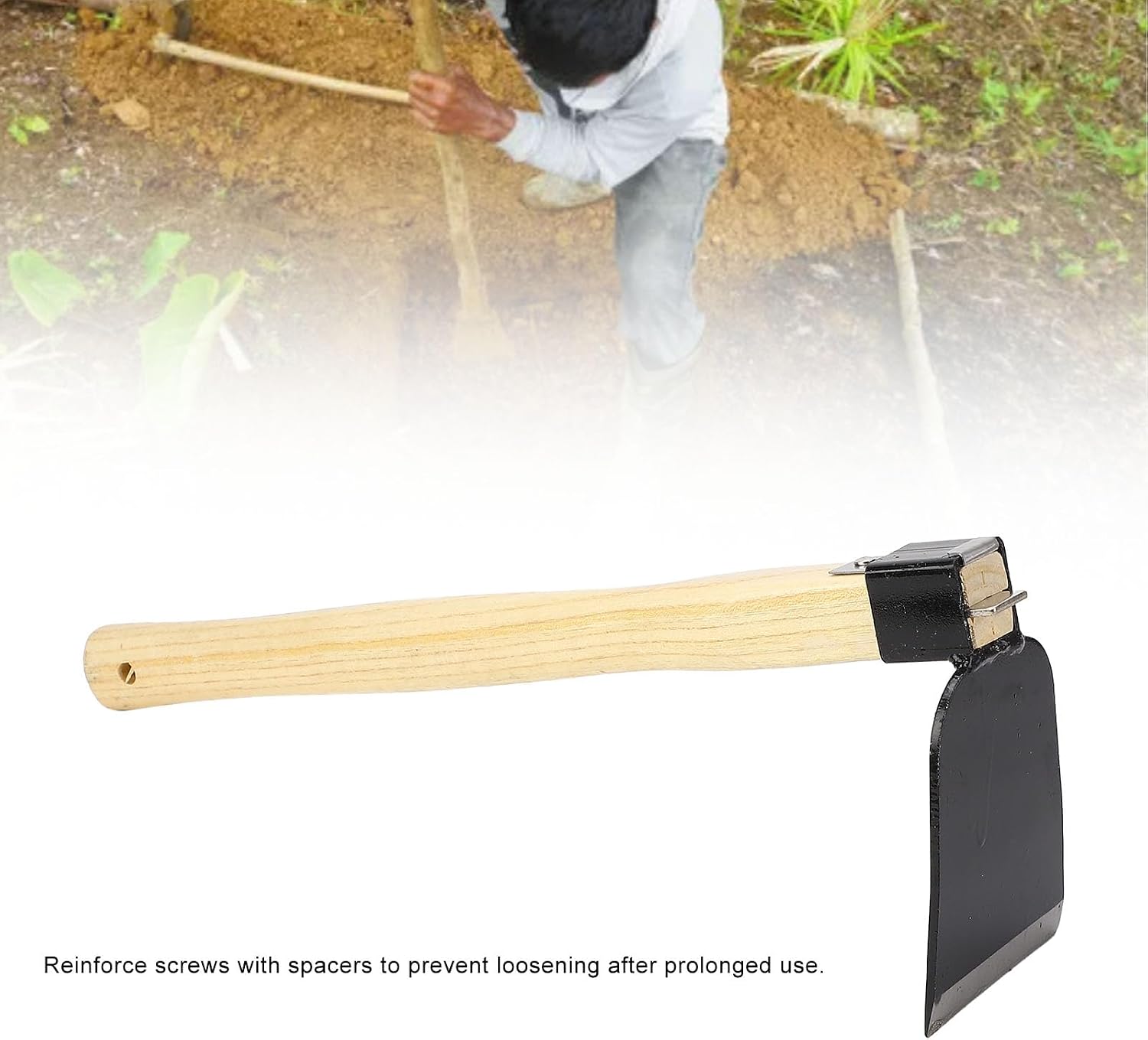 Thumbnail 5 de Aramox D202 handschoffel met houten handvat en koolstofstalen blad