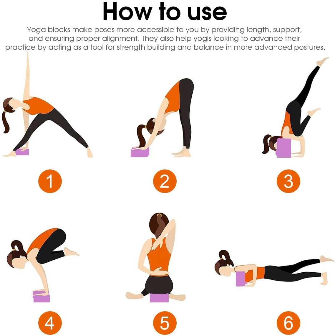 Thumbnail 3 de Yoga blocks set 2pc EVA foam, 23 x 15 x 7.7cm