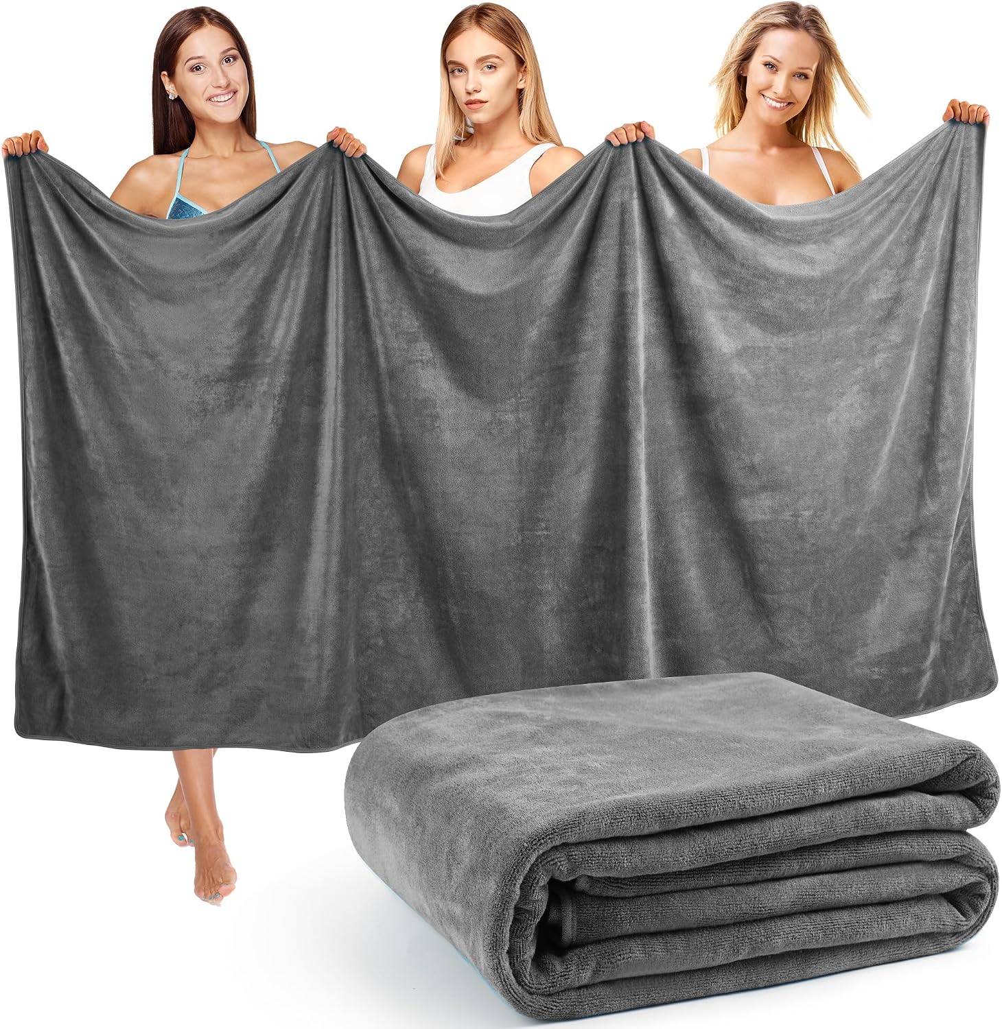 Detalle de Lureon C0110-0390-00 XXL-badhanddoek 100 x 200 cm van microvezel, 420 g/m²