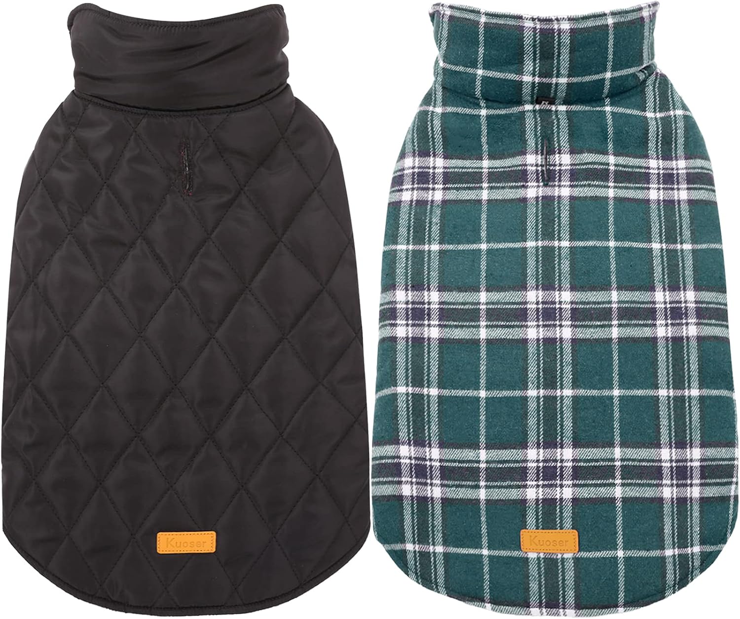 Detalle de Kuoser Kuoser-92972-Green-M Dog Coat, Reversible Fleece-Lined, Water-Resistant