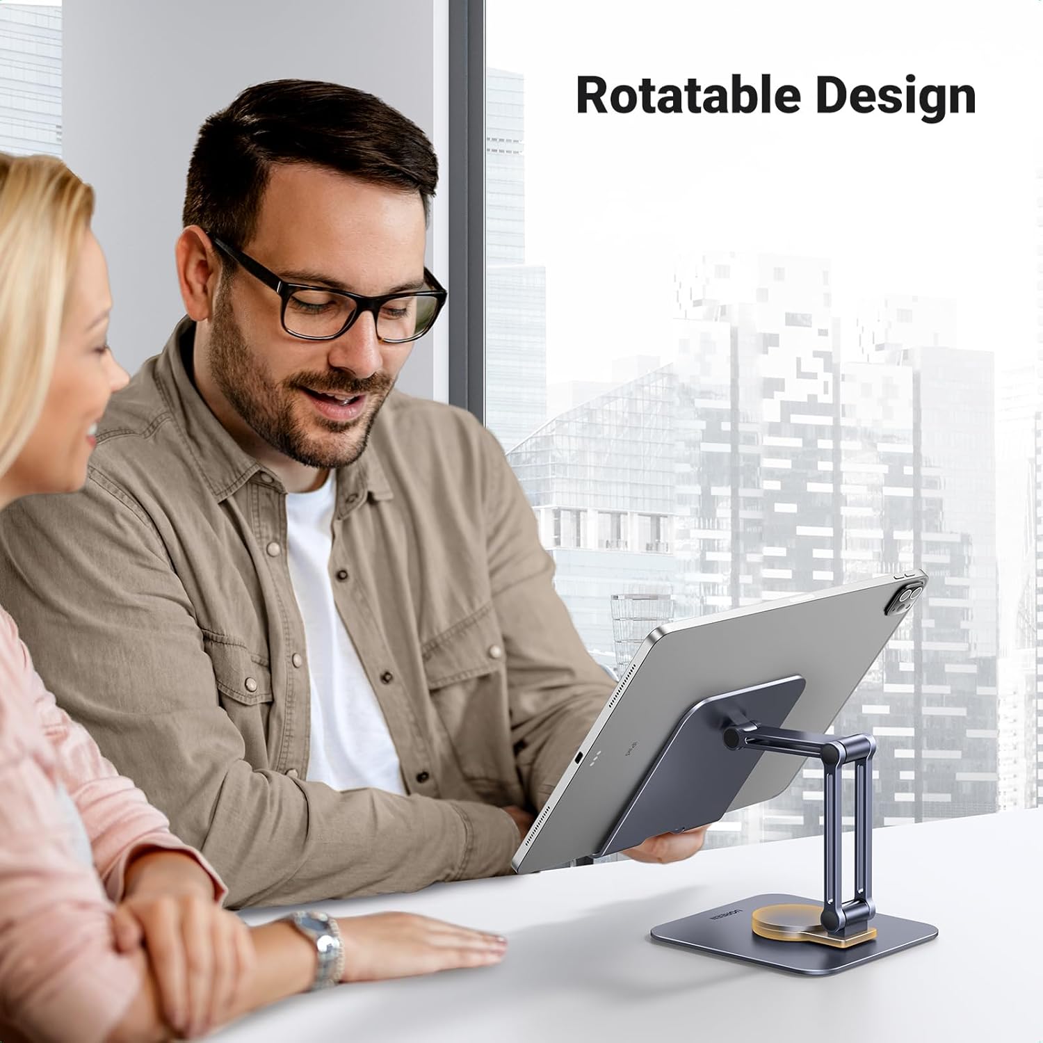 Thumbnail 1 de UGREEN iPad Tablet Desk Stand with 360° Swivel, Foldable Travel Holder (up to 13")