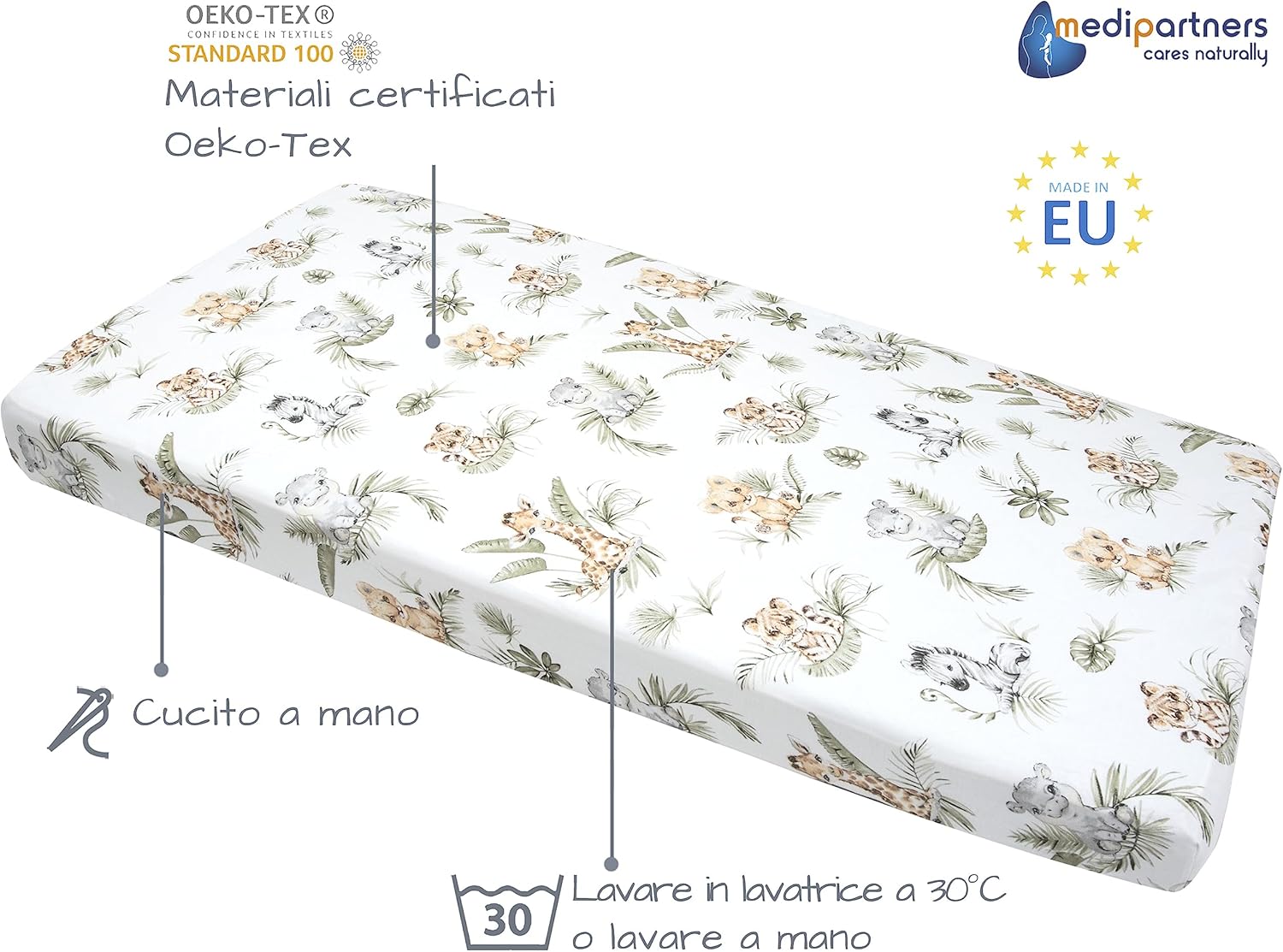 Detalle de Medi Partners Lenzuola Lettino 60x120