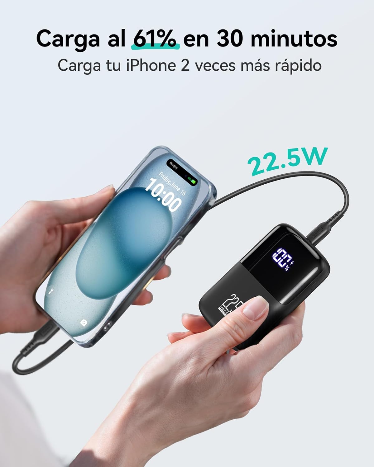 Detalle 2 de INIU Power Bank Mini 10000mAh 22.5W