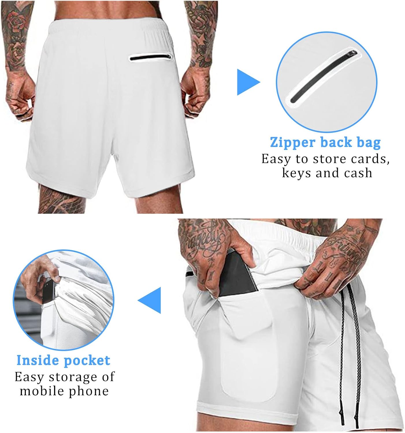 Thumbnail 6 de Aisprts Pantaloncini Running 2 in 1 con Tasche