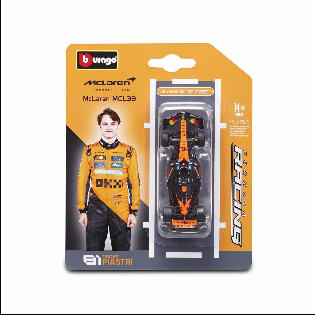 Thumbnail 1 de 京商 BURAGO 1/64 マクラーレン F1チーム MCL39 2025 No.81 O.ピアストリ ダイキャストミニカー