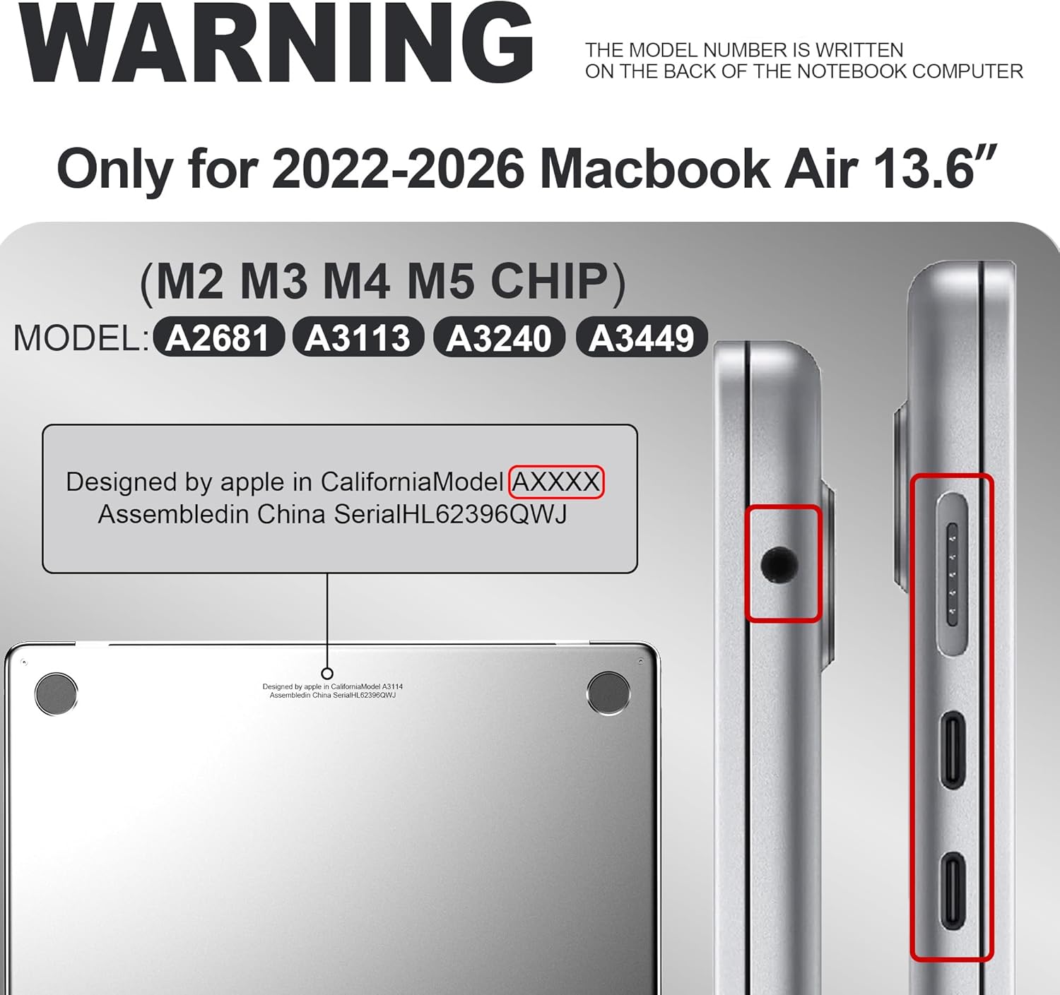Thumbnail 1 de GPXIIZ Hülle kompatibel mit MacBook Air 13,6 Zoll 2022–2026 – ultradünne Hartschale im matten Space Grau