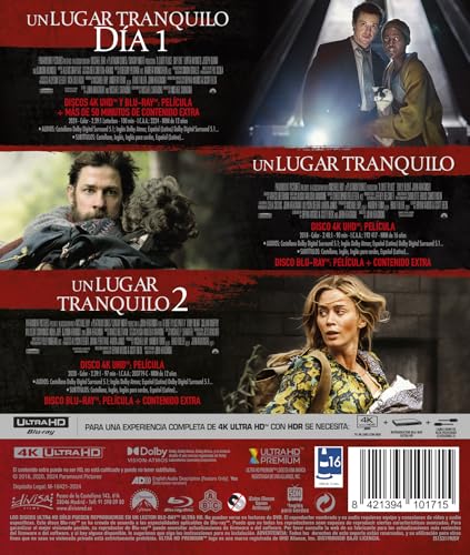 Detalle 2 de Un Lugar Tranquilo: DÃa 1 Pack 4K UHD + Blu-ray 🎬