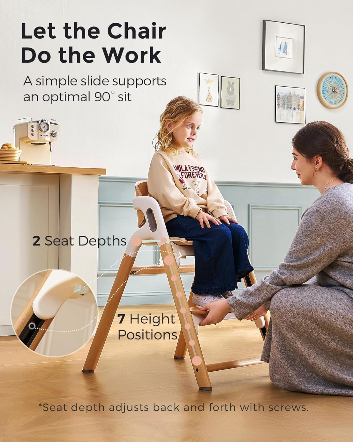 Thumbnail 4 de Momcozy DinerPal Wooden High Chair 140KG