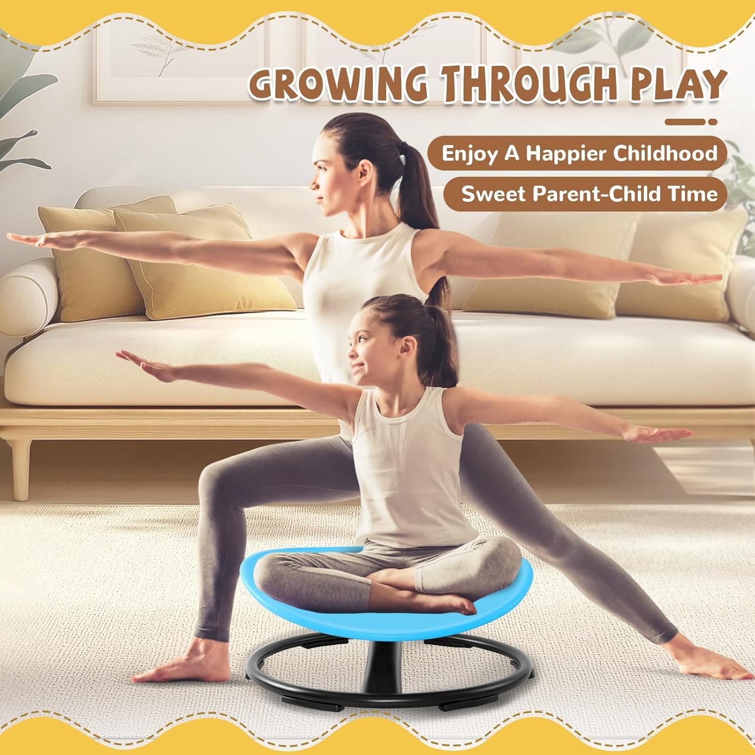 Thumbnail 6 de Zhenx 360° Spinning Sensory Chair for Autistic Kids (Ages 3–18) — Blue, 220 lb Capacity