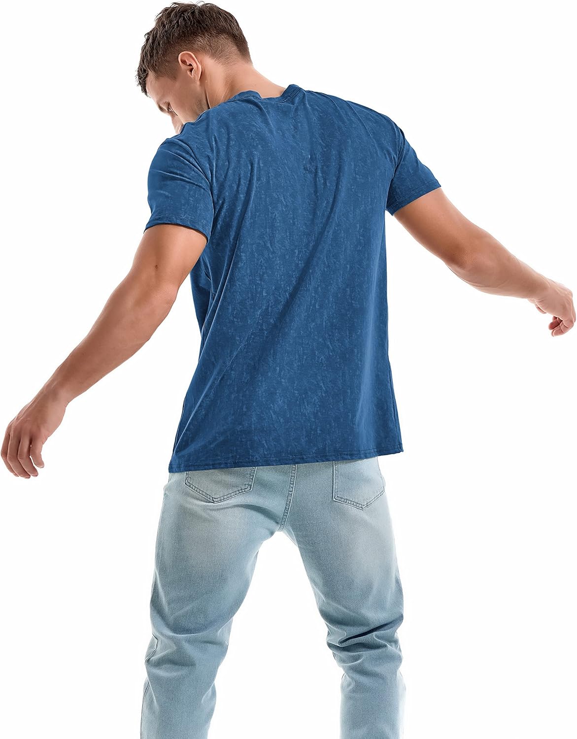 Thumbnail 4 de RONOMO Herren V-Ausschnitt T-Shirt Casual – Basis für urbane Street-Outfits