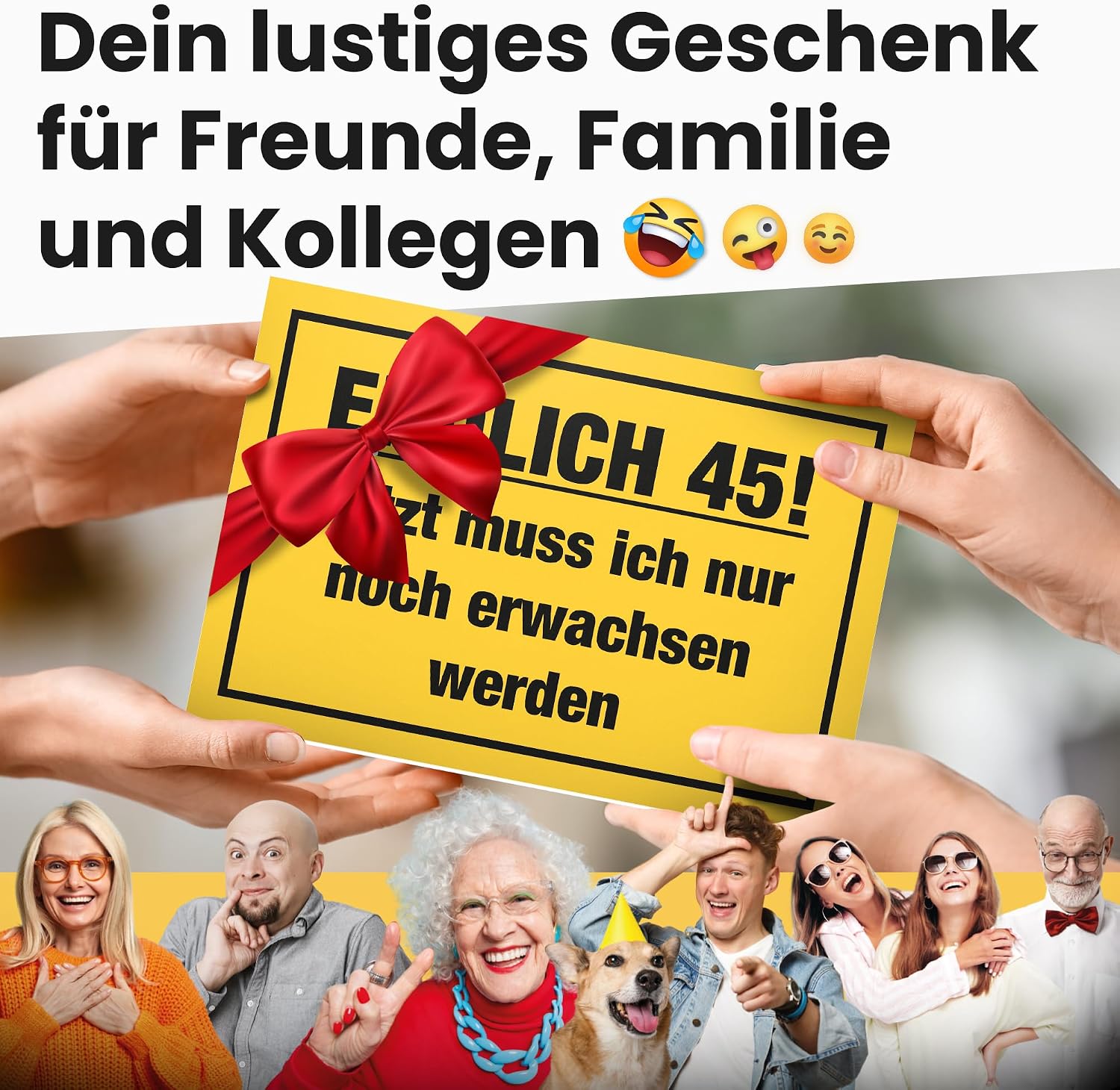 Detalle de DankeDir! Endlich Fünfundvierzig Schild 30 x 20 cm