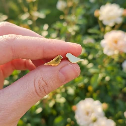 Detalle de Goldene Vogel Ohrstecker Edelstahl Damen | bySantana