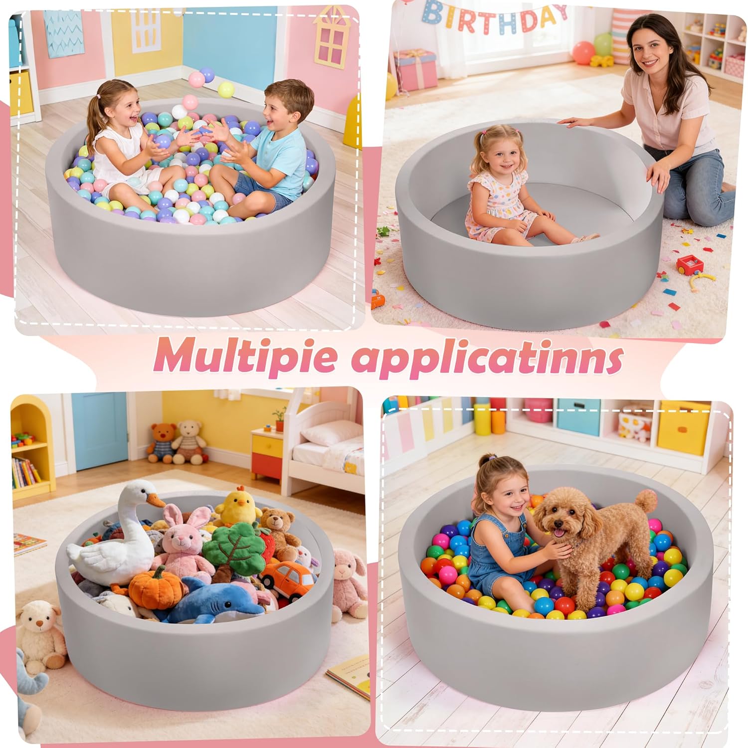 Thumbnail 4 de SIUUHOVS Foam Baby Ball Pit 35.4" x 11.8": Safe, Soft Play Space for Toddlers (Balls Not Included)