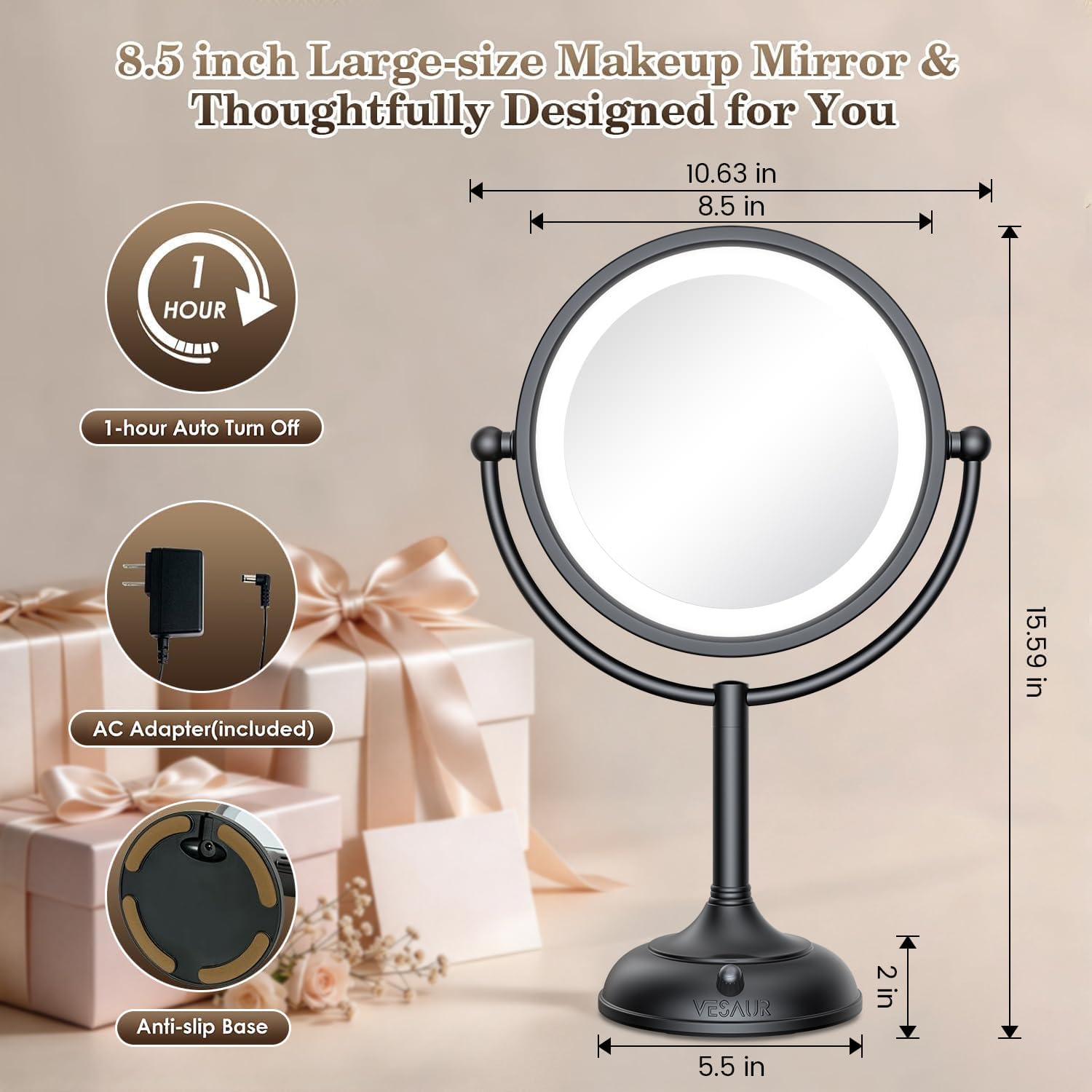 Thumbnail 5 de VESAUR Professional 8.5in Lighted Makeup Mirror