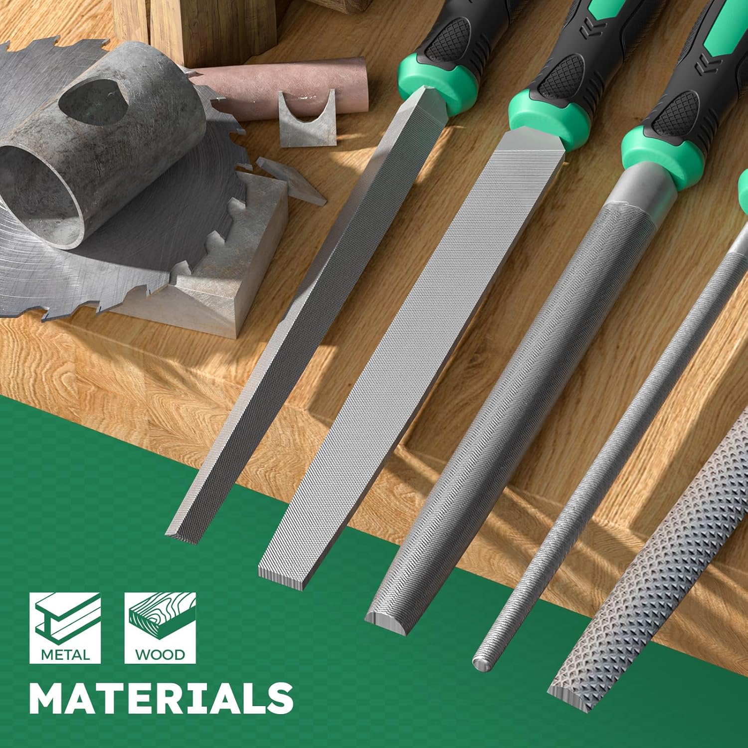 Thumbnail 5 de Tonmifr Professionelles Metallfeilen-Set für Hartstahl mit 5 Formen und Industriequalität