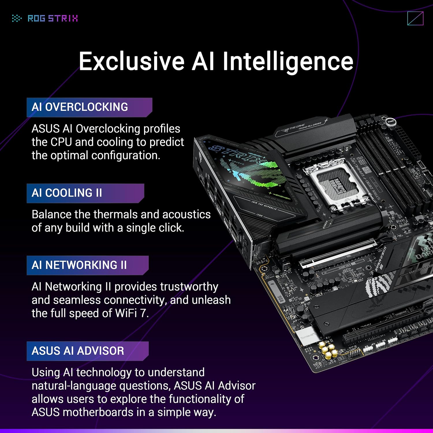 Detalle 2 de ASUS ROG Strix Z890-F Gaming Motherboard, DDR5 5X M.2