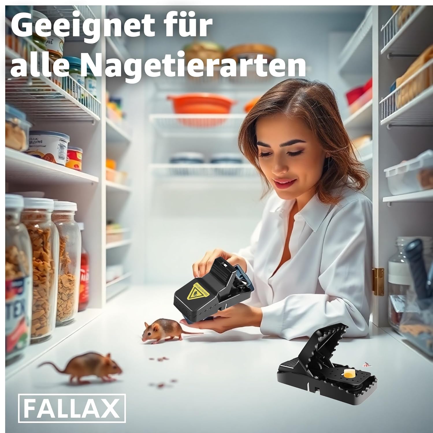 Thumbnail 4 de 6X Rattenfalle & Mausefalle Schlagfalle – extra leichte Bedienung, wiederverwendbar und giftfrei für Maus & Ratte