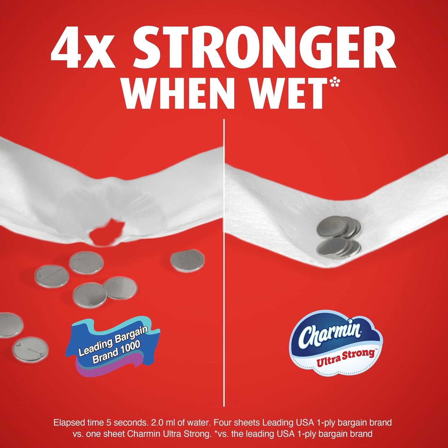 Detalle de Charmin Ultra Strong Toilet Paper, 6 Mega Rolls (24 Regular Rolls) - 2-Ply, Diamond Texture