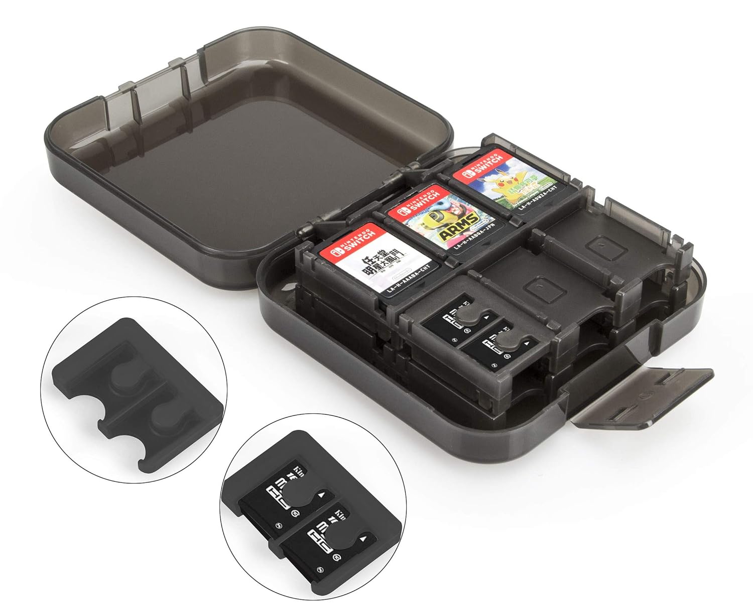 Detalle de Amazon Basics Aufbewahrungsbox für Spiele der Nintendo Switch – Schwarz